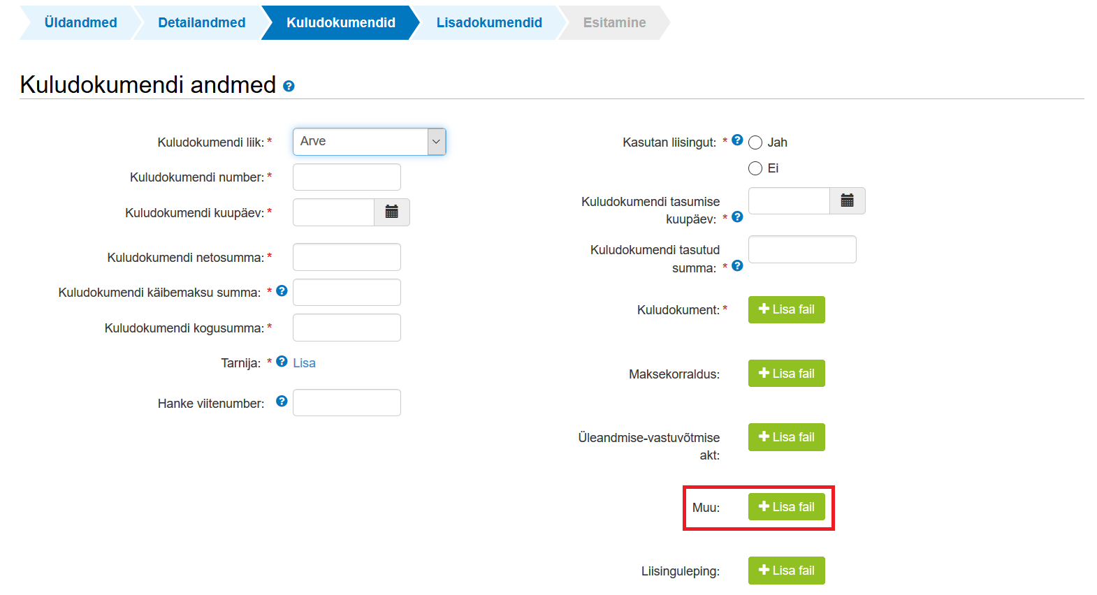 Kuludokumentide samm